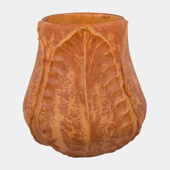 Ephraim Faience Art Pottery Matte Yellow Begonia Vase Scott Draves - Just Art Pottery