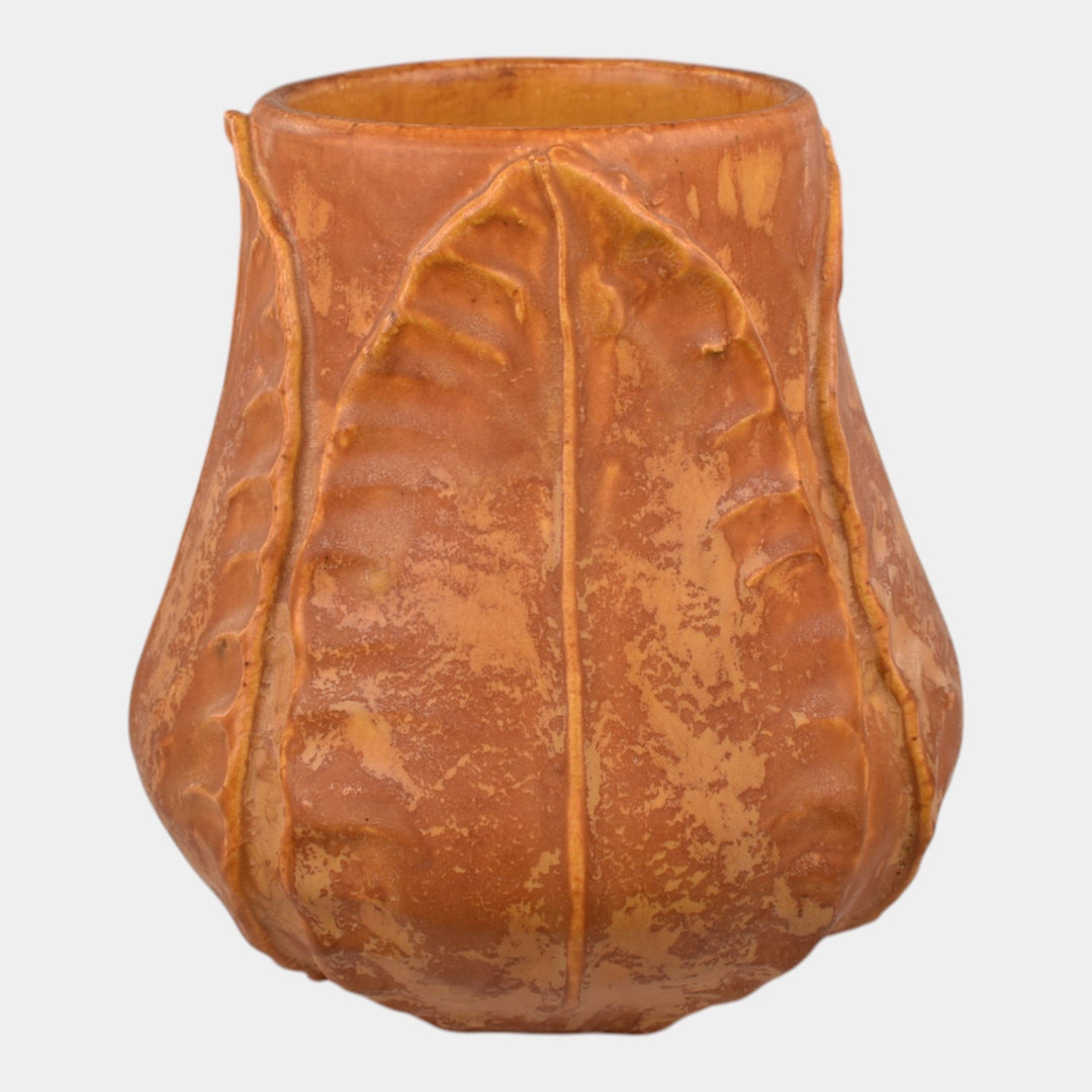 Ephraim Faience Art Pottery Matte Yellow Begonia Vase Scott Draves - Just Art Pottery