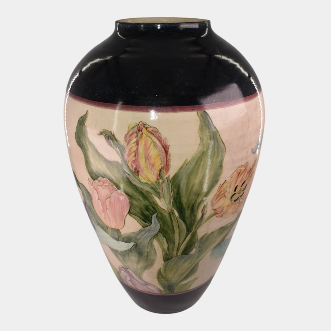 Santa Barbara Ceramic Design Art Pottery Hand Painted Massive Lamp Vase - Just Art Pottery