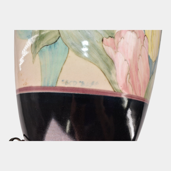 Santa Barbara Ceramic Design Art Pottery Hand Painted Massive Lamp Vase - Just Art Pottery