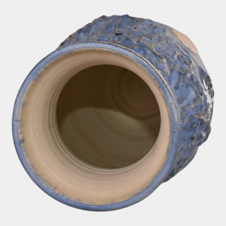 Door Studio Art Pottery Hand Thrown Blue Scenic Bayou Ceramic Vase Draves - Just Art Pottery