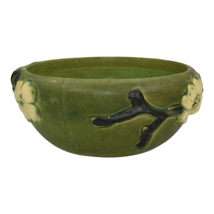 Roseville Dogwood Smooth Green 1920 Vintage Art Deco Pottery Ceramic Bowl