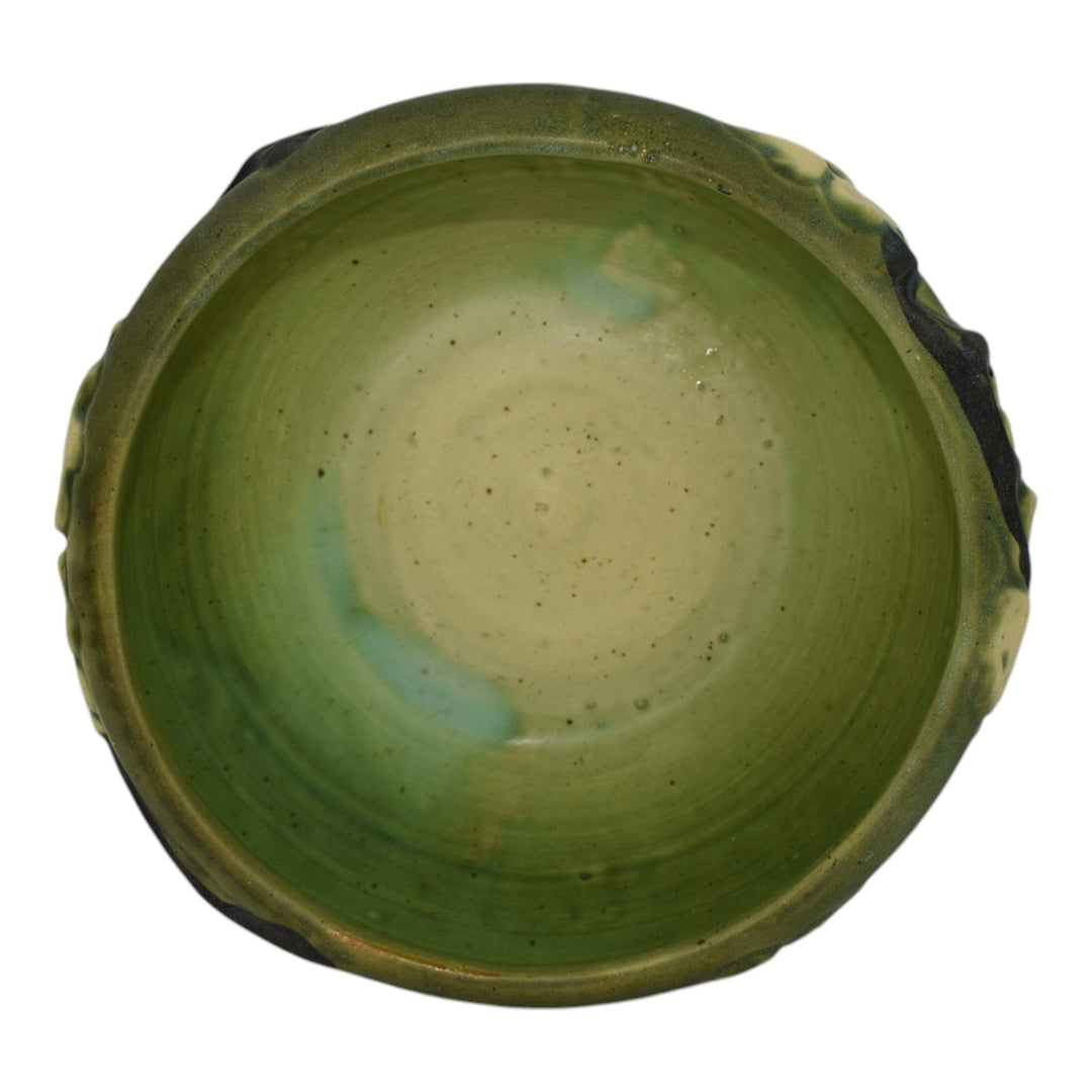 Roseville Dogwood Smooth Green 1920 Vintage Art Deco Pottery Ceramic Bowl