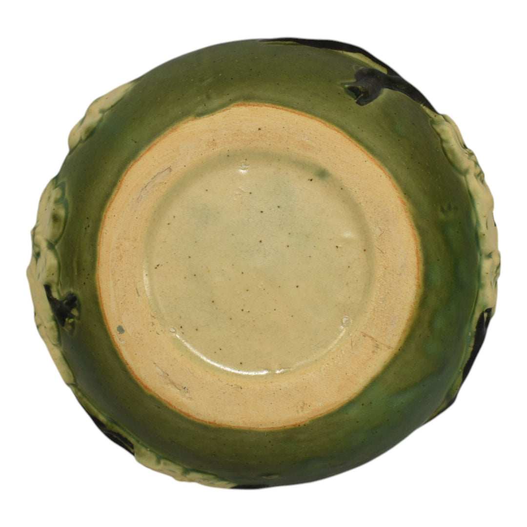 Roseville Dogwood Smooth Green 1920 Vintage Art Deco Pottery Ceramic Bowl