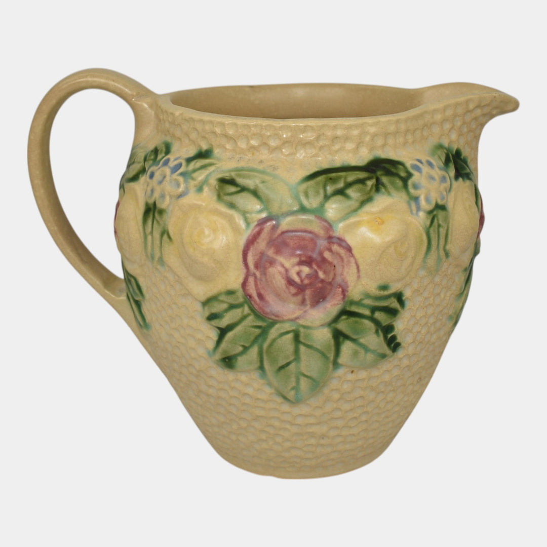 Roseville Rozane 1917 Vintage Art Pottery Ivory Ceramic Pitcher