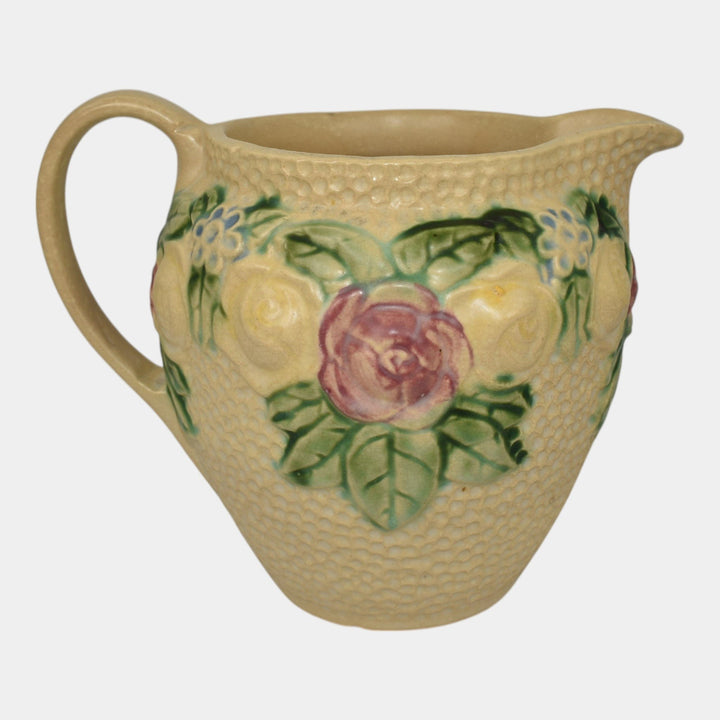 Roseville Rozane 1917 Vintage Art Pottery Ivory Ceramic Pitcher