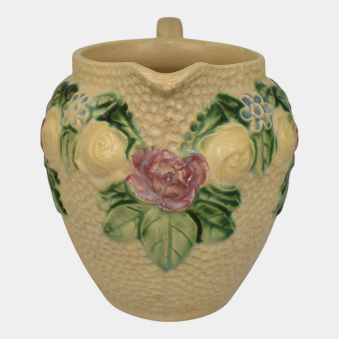 Roseville Rozane 1917 Vintage Art Pottery Ivory Ceramic Pitcher