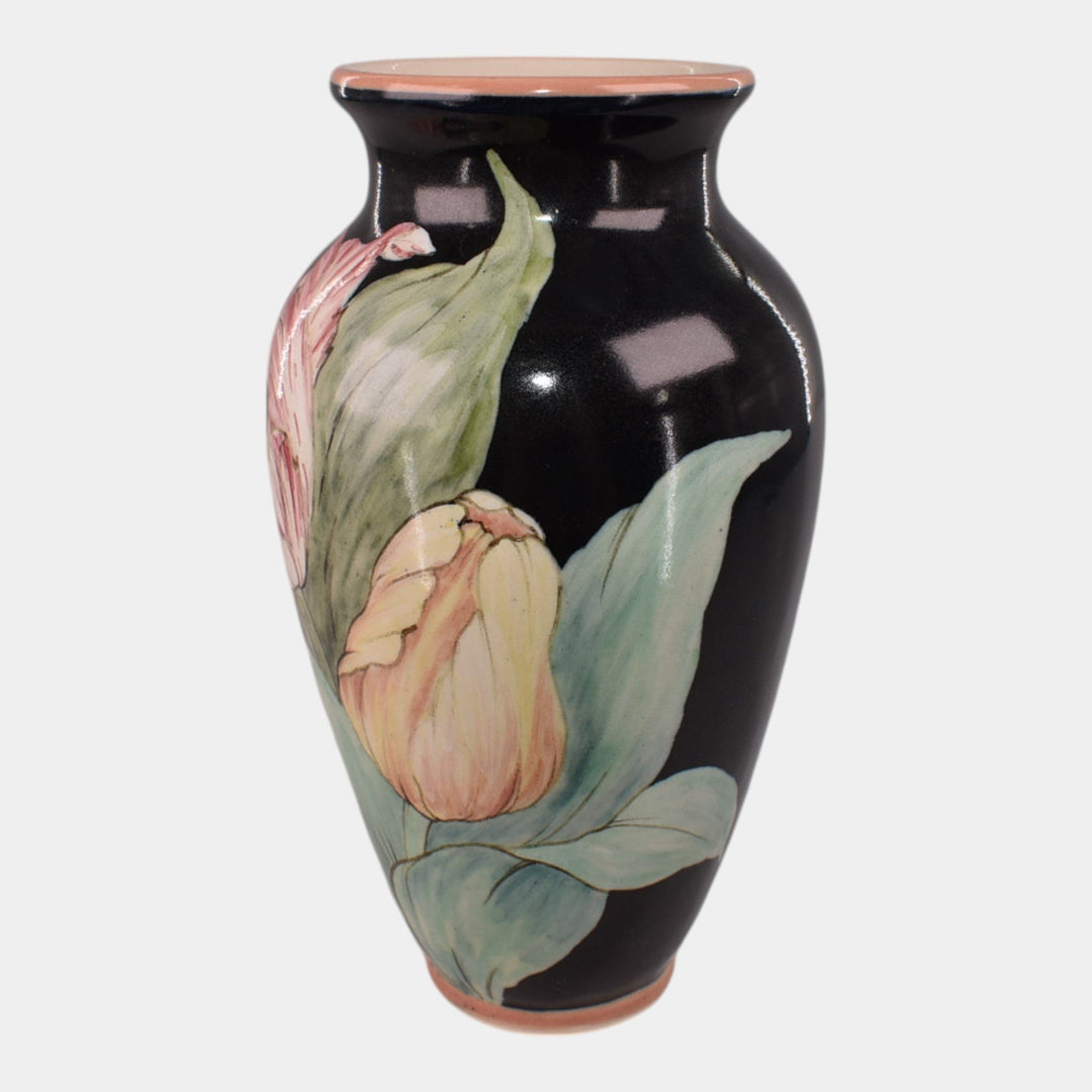 Santa Barbara Ceramic Design 1986 Art Pottery Hand Painted Tulip Vase Takeuchi