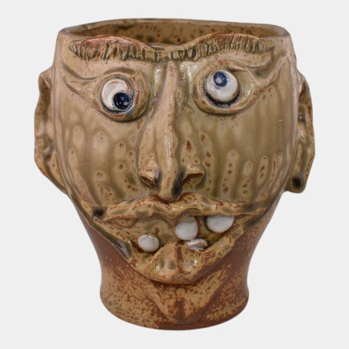 Door Studio Art Pottery Hand Thrown Ceramic Face Mug