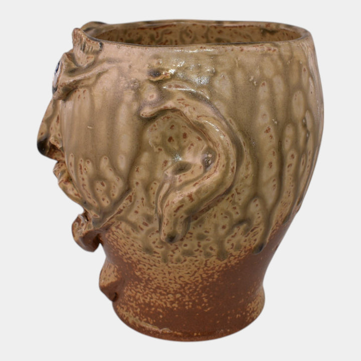 Door Studio Art Pottery Hand Thrown Ceramic Face Mug