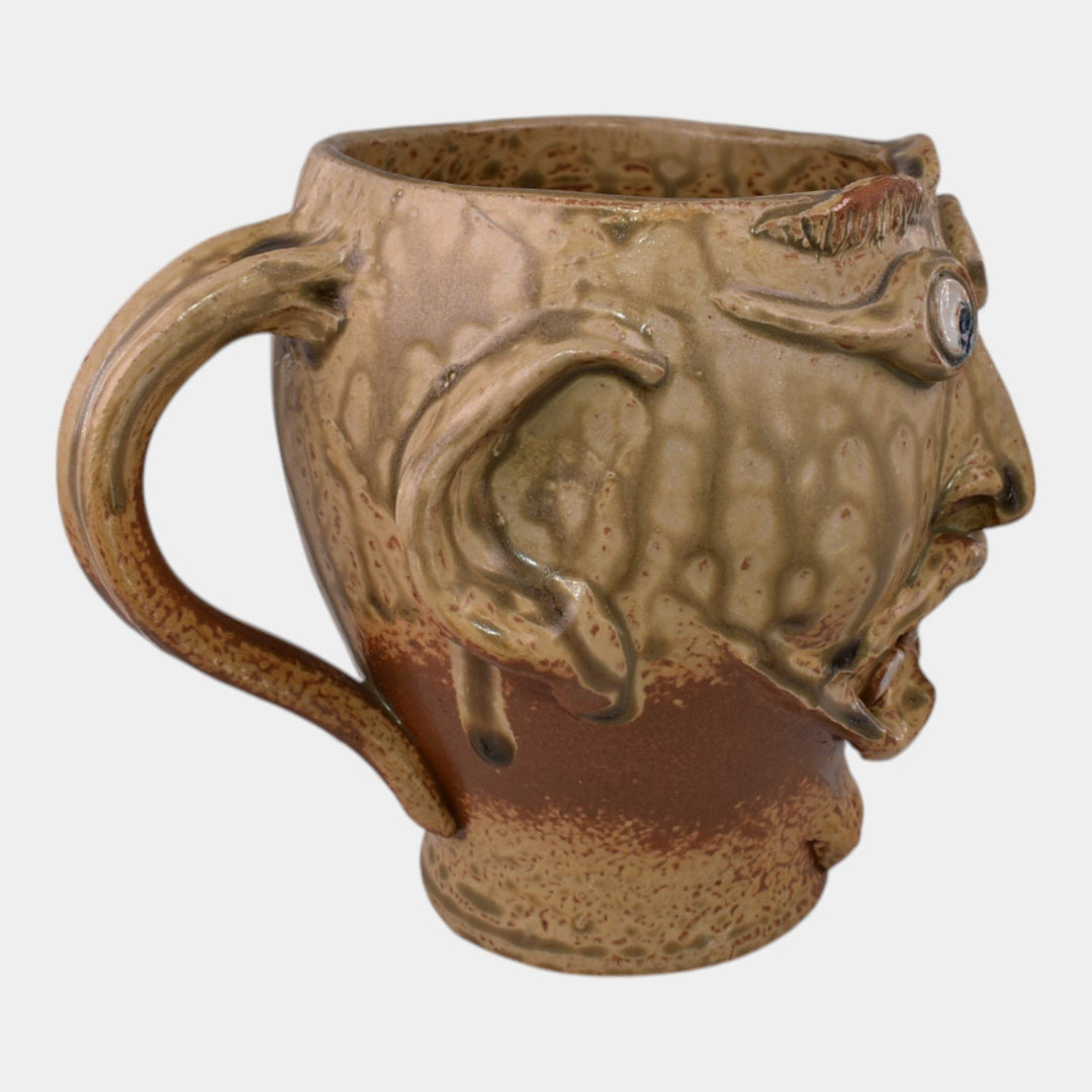 Door Studio Art Pottery Hand Thrown Ceramic Face Mug