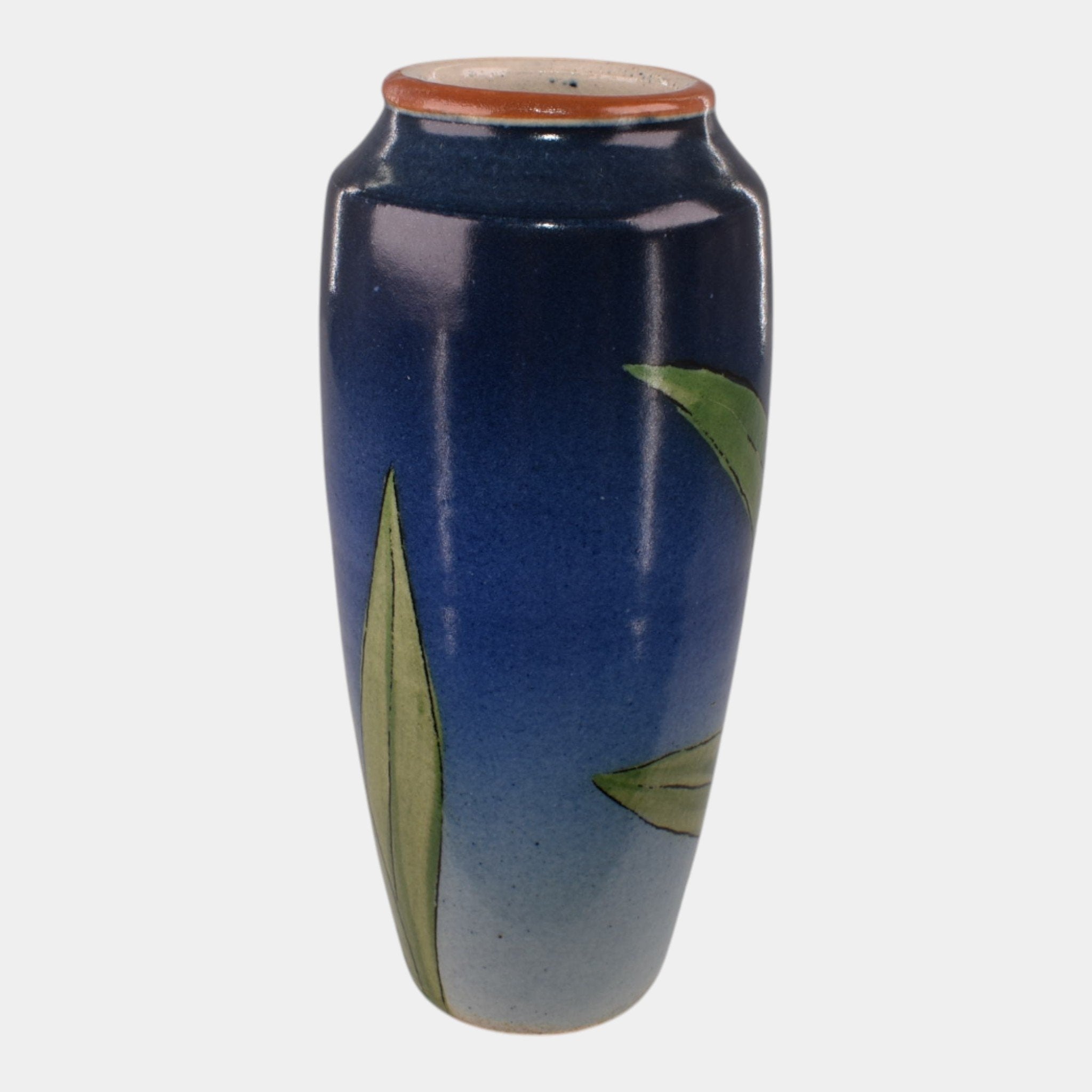 KAMAY GALLERY 花瓶 ACTUS Santa Barbara Ceramic Design 1981 Art Pottery Hand Painted Iris