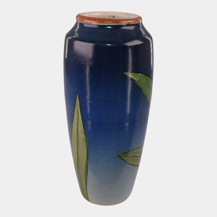 Santa Barbara Ceramic Design 1981 Art Pottery Hand Painted Iris Vase Sargent