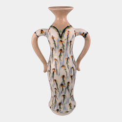 Tim Eberhardt Studio Art Pottery Hand Made Floral Handled Vase #1151 - Just Art Pottery