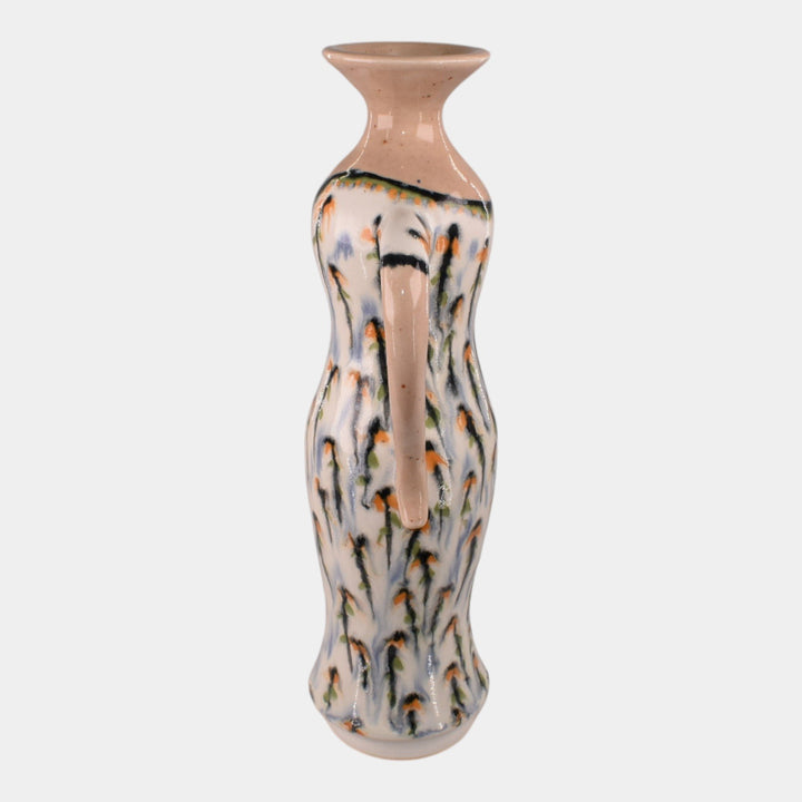 Tim Eberhardt Studio Art Pottery Hand Made Floral Handled Vase #1151