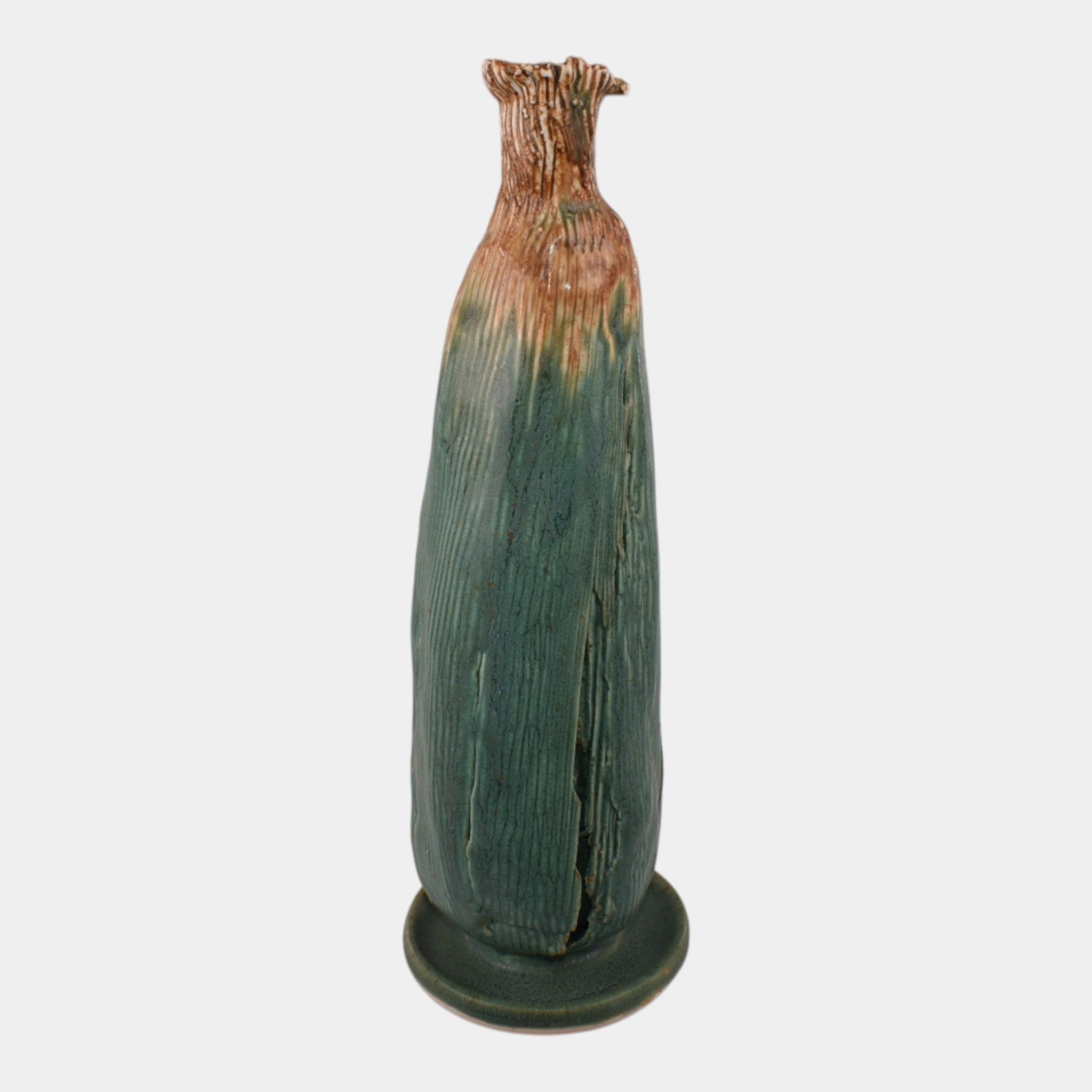Tim Eberhardt Studio Art Pottery Hand Made Corn Cob Vase
