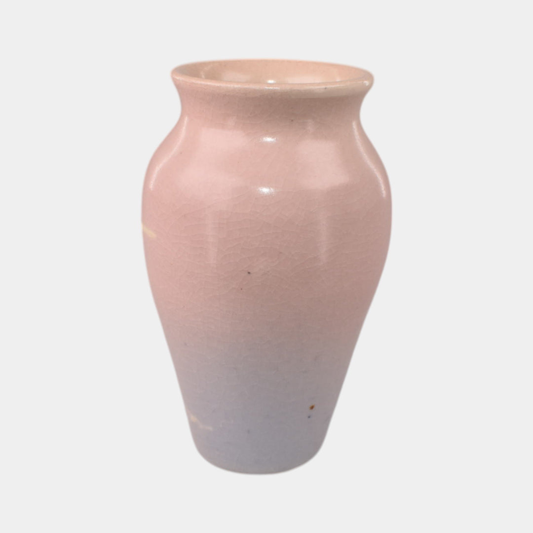 Door Studio Art Pottery Hand Thrown Pink Vellum Crane Miniature Vase