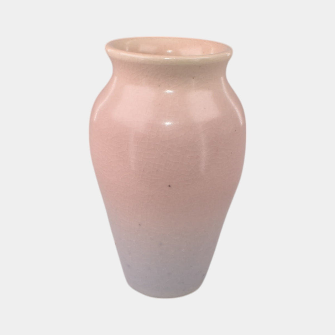 Door Studio Art Pottery Hand Thrown Pink Vellum Crane Miniature Vase