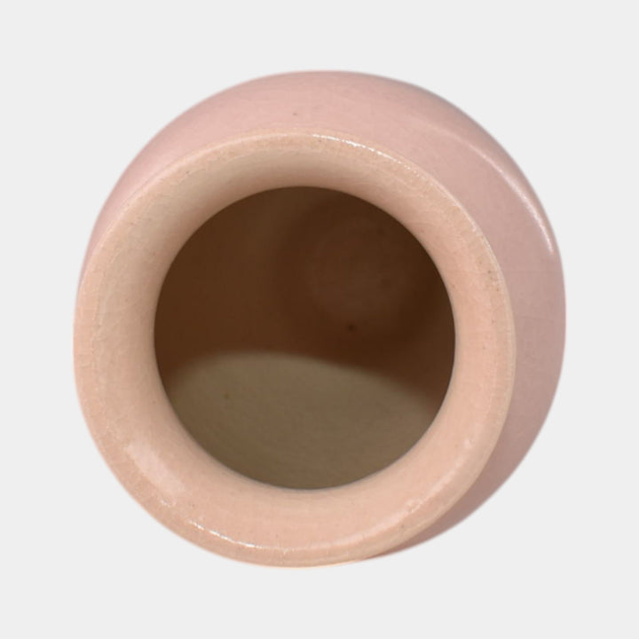 Door Studio Art Pottery Hand Thrown Pink Vellum Crane Miniature Vase