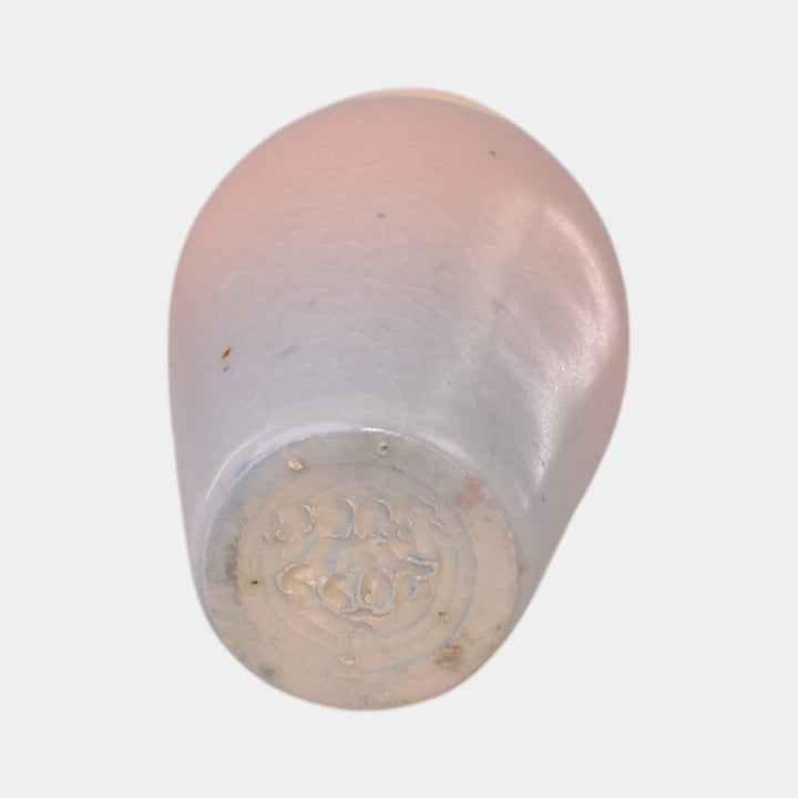 Door Studio Art Pottery Hand Thrown Pink Vellum Crane Miniature Vase