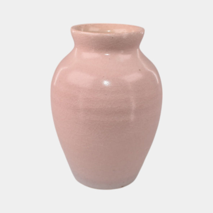 Door Studio Art Pottery Pink Vellum Crane Miniature Vase