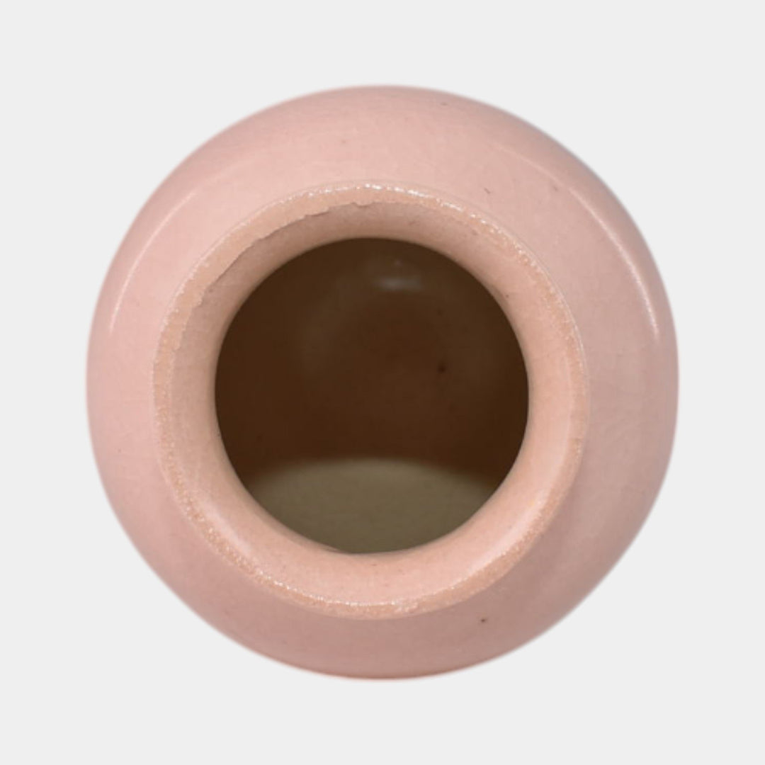 Door Studio Art Pottery Pink Vellum Crane Miniature Vase