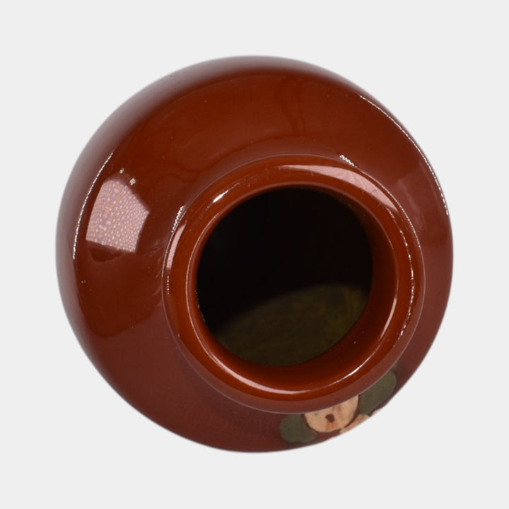 Weller Pottery Rhead Faience Birdimal Oriental Woman Vase 98 - Just Art Pottery