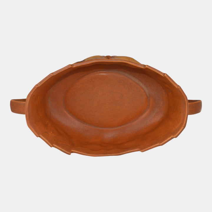 Roseville Clematis Brown 1944 Vintage Art Pottery Ceramic Console Bowl 458-10