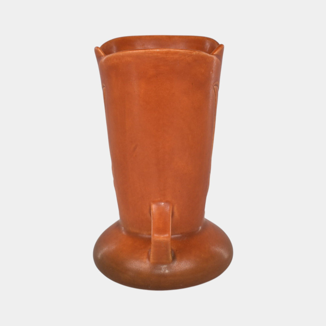 Roseville Silhouette Russet Brown 1950 Mid Century Modern Art Pottery Vase 780-6