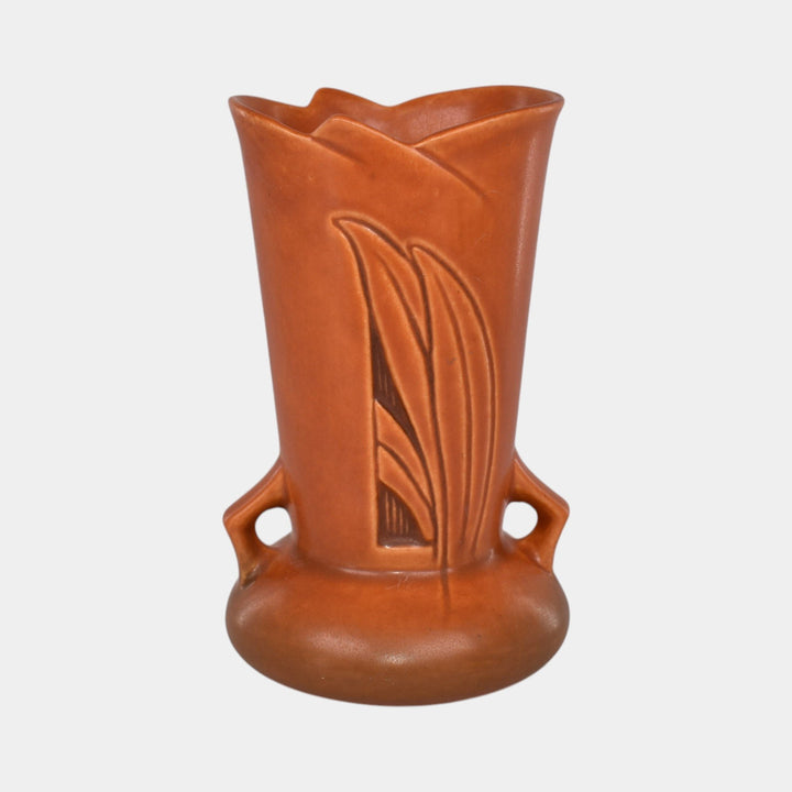 Roseville Silhouette Russet Brown 1950 Mid Century Modern Art Pottery Vase 780-6