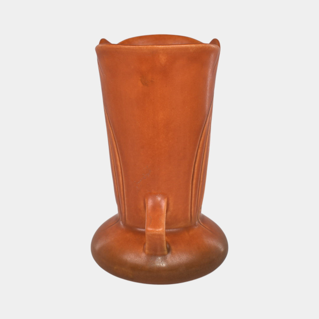 Roseville Silhouette Russet Brown 1950 Mid Century Modern Art Pottery Vase 780-6