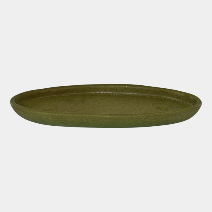 Valentien Pottery 1911-1914 California Matte Green Peacock Feathers Tray