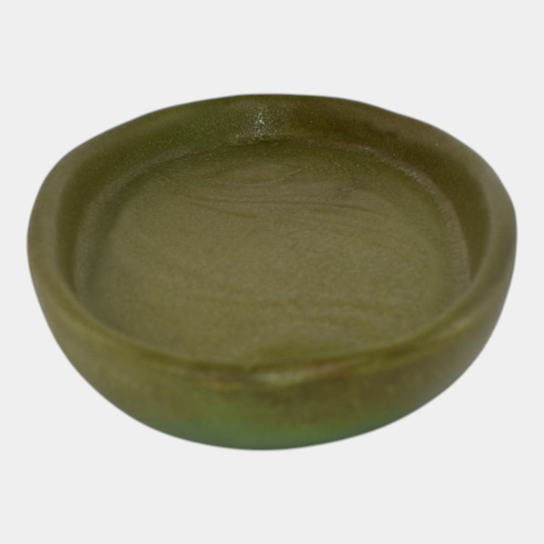 Valentien Pottery 1911-1914 California Matte Green Peacock Feathers Tray
