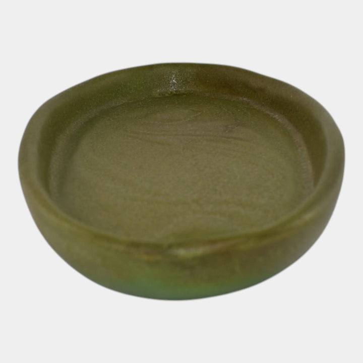 Valentien Pottery 1911-1914 California Matte Green Peacock Feathers Tray