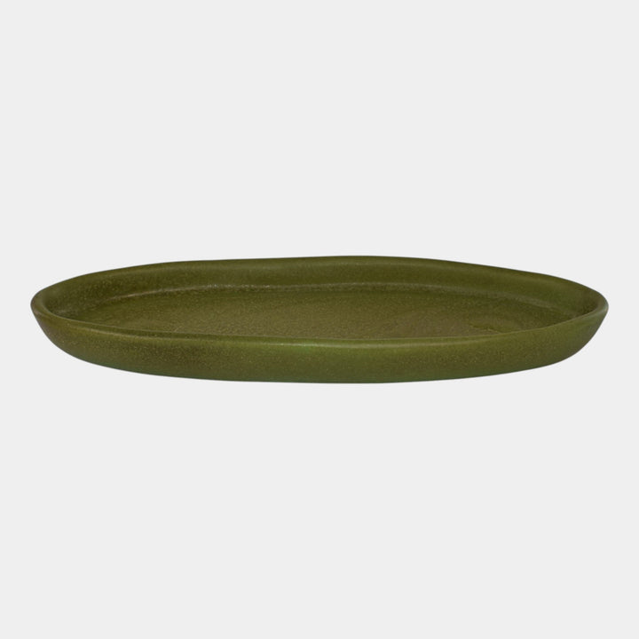 Valentien Pottery 1911-1914 California Matte Green Peacock Feathers Tray