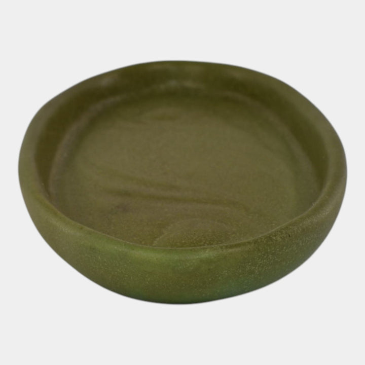 Valentien Pottery 1911-1914 California Matte Green Peacock Feathers Tray