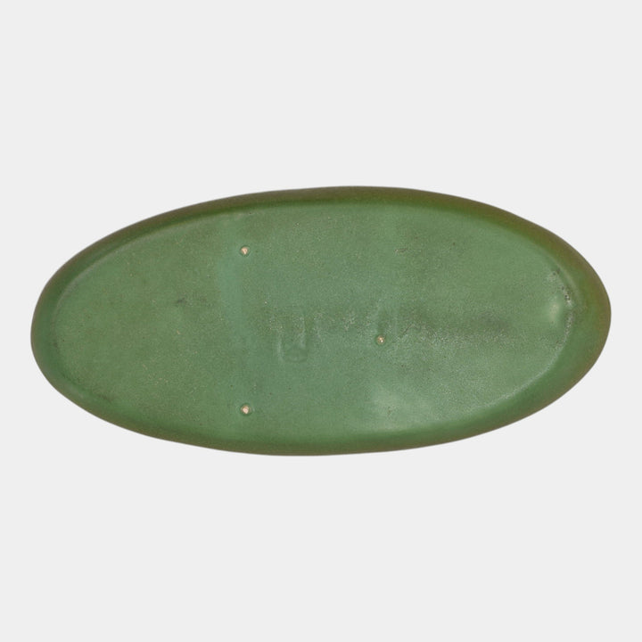 Valentien Pottery 1911-1914 California Matte Green Peacock Feathers Tray