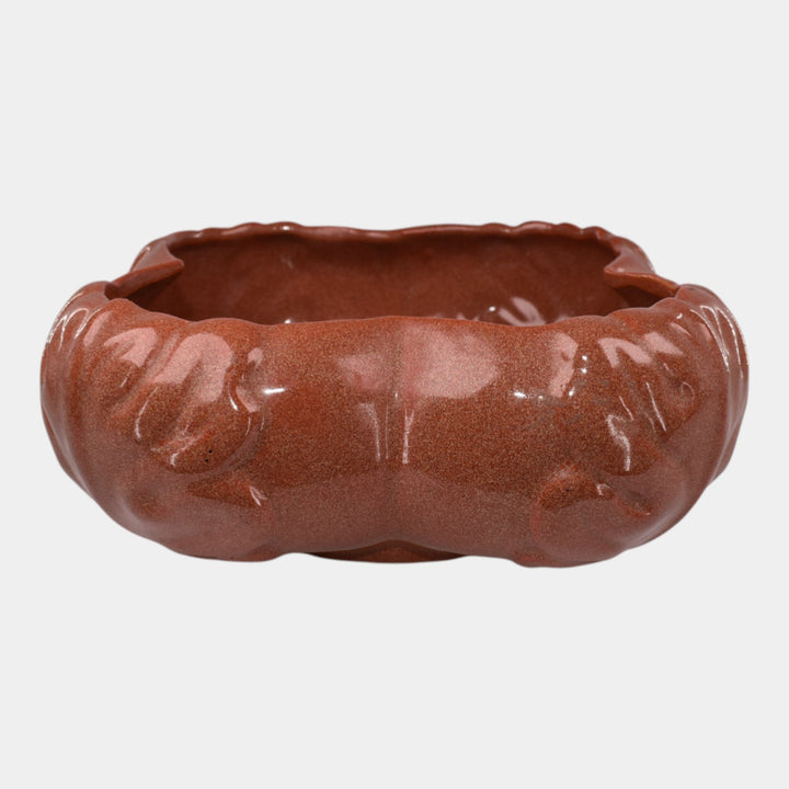 Van Briggle 1956 Gold Ore Glaze Pottery Brown Leaf Bowl
