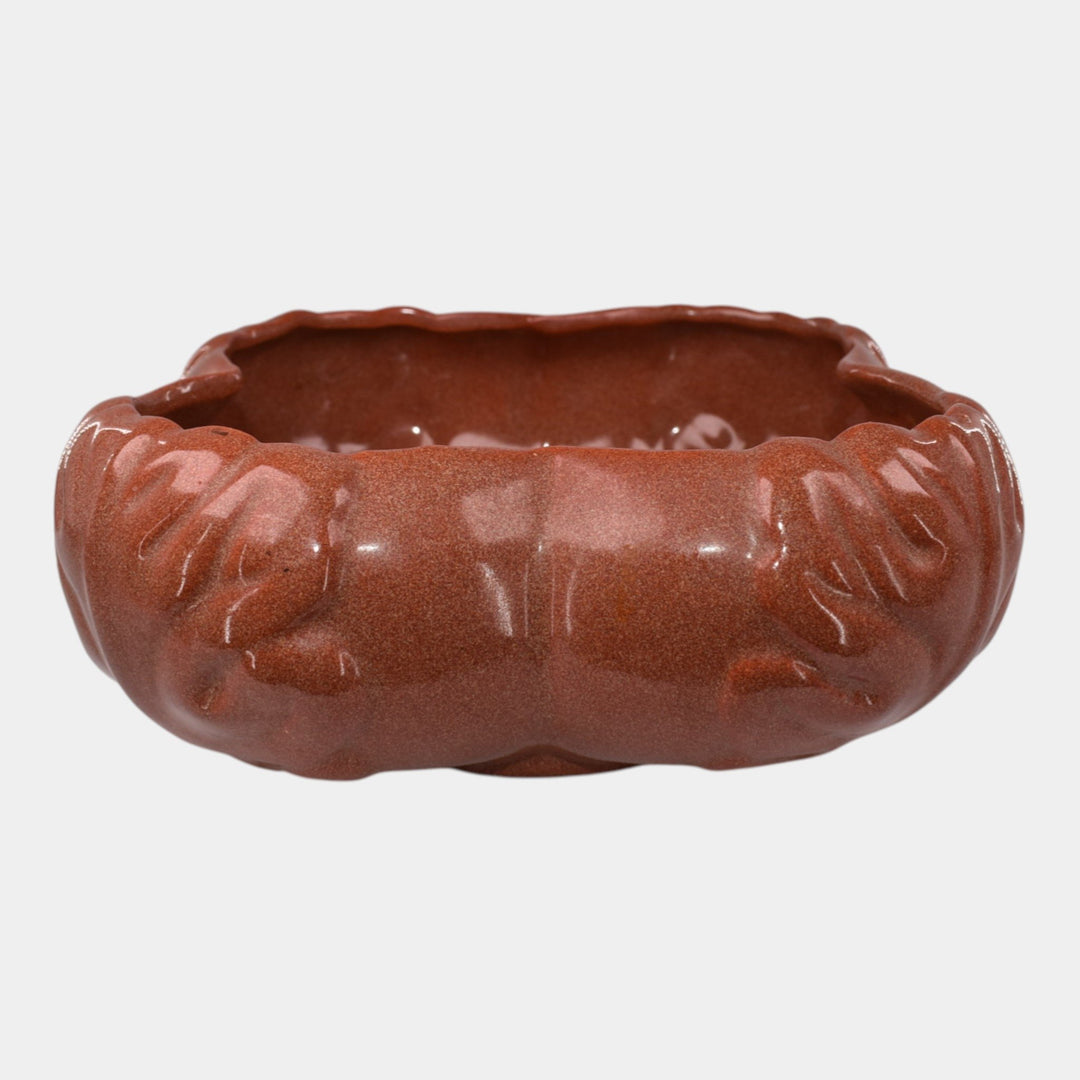 Van Briggle 1956 Gold Ore Glaze Pottery Brown Leaf Bowl