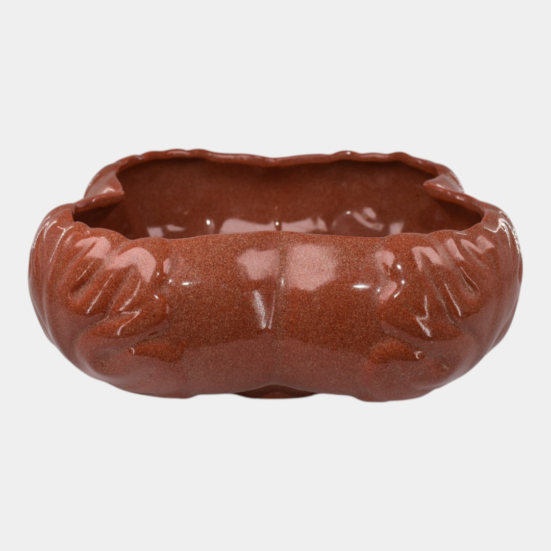 Van Briggle 1956 Gold Ore Glaze Pottery Brown Leaf Bowl