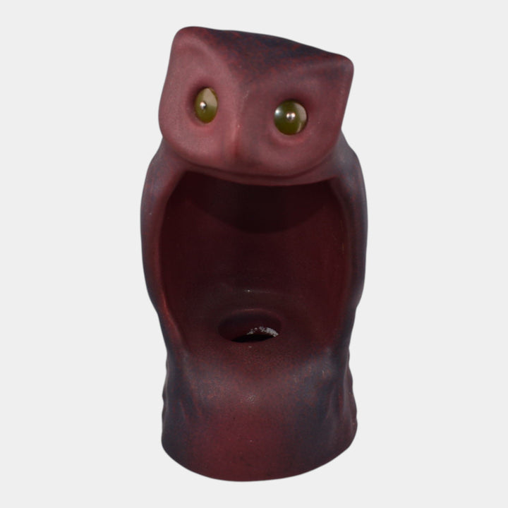 Van Briggle Pottery 1910s Mulberry Figural Owl Night Light Lamp