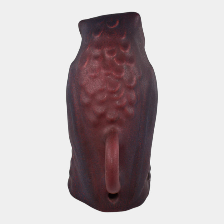 Van Briggle Pottery 1910s Mulberry Figural Owl Night Light Lamp