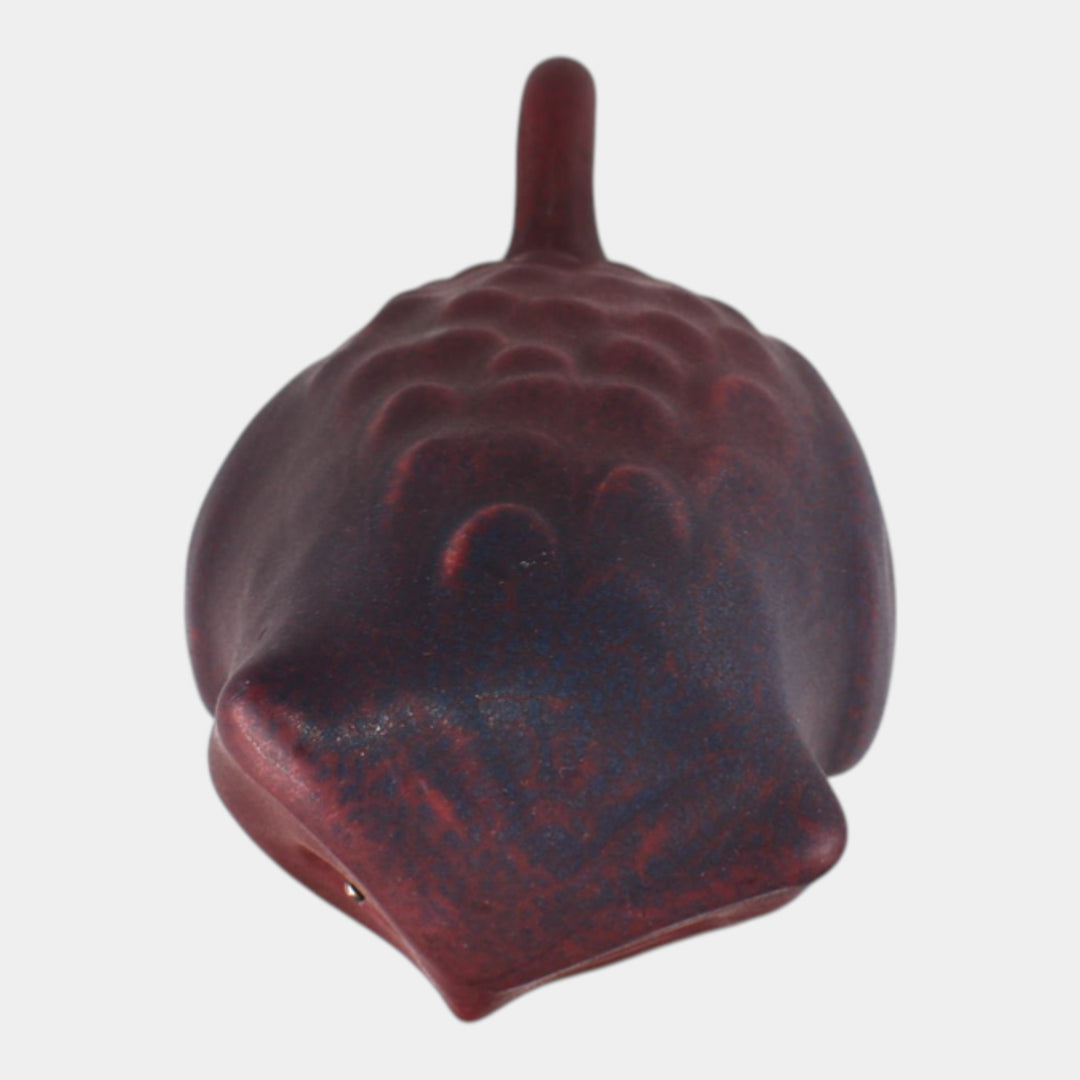 Van Briggle Pottery 1910s Mulberry Figural Owl Night Light Lamp