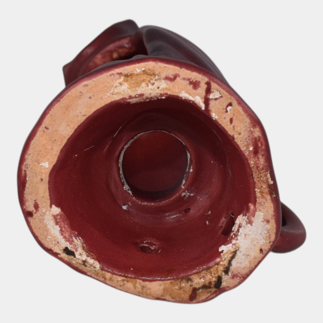 Van Briggle Pottery 1910s Mulberry Figural Owl Night Light Lamp