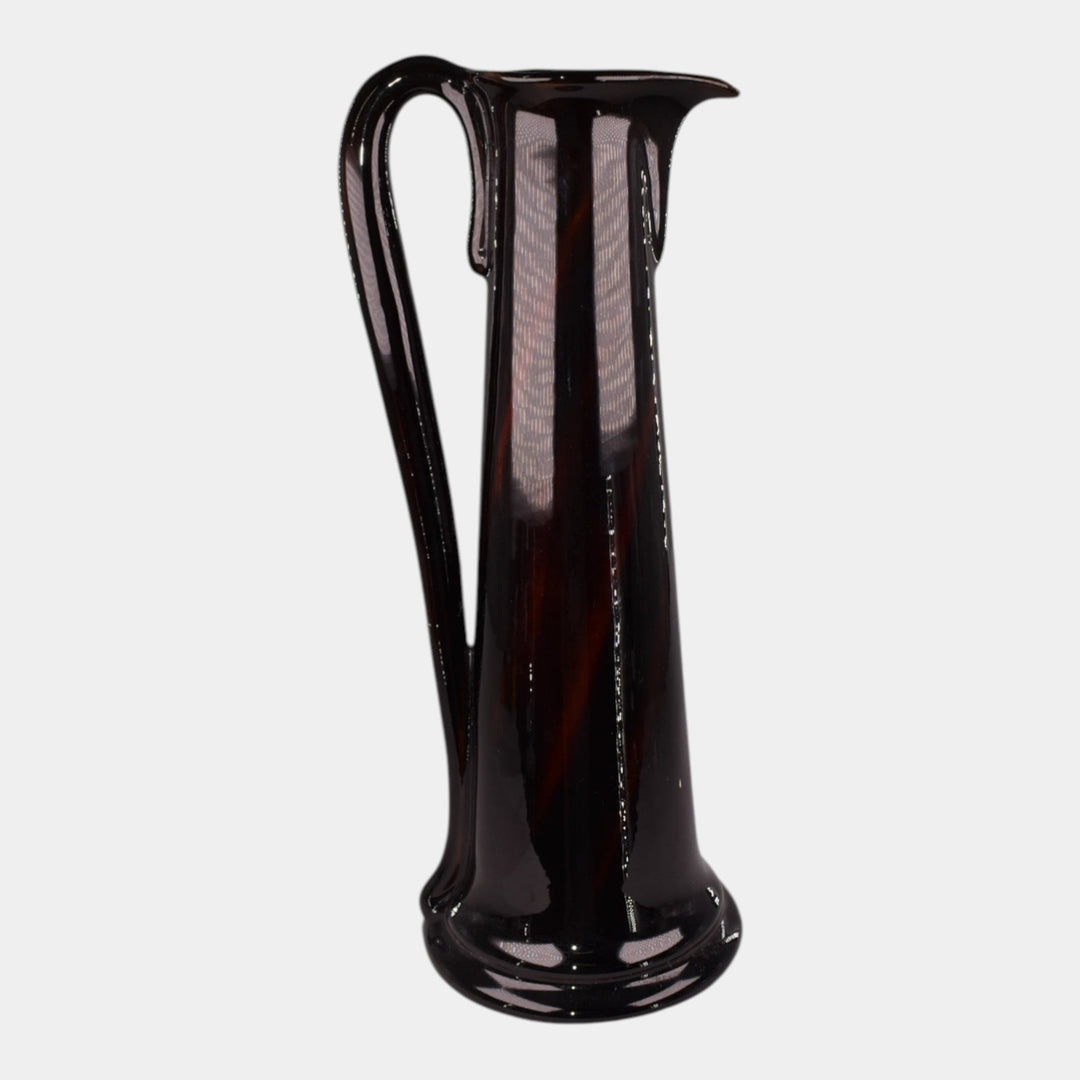 J.W. McCoy Olympia 1900s Art Pottery Standard Glaze Cherries Tall Ewer