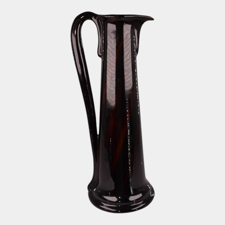 J.W. McCoy Olympia 1900s Art Pottery Standard Glaze Cherries Tall Ewer