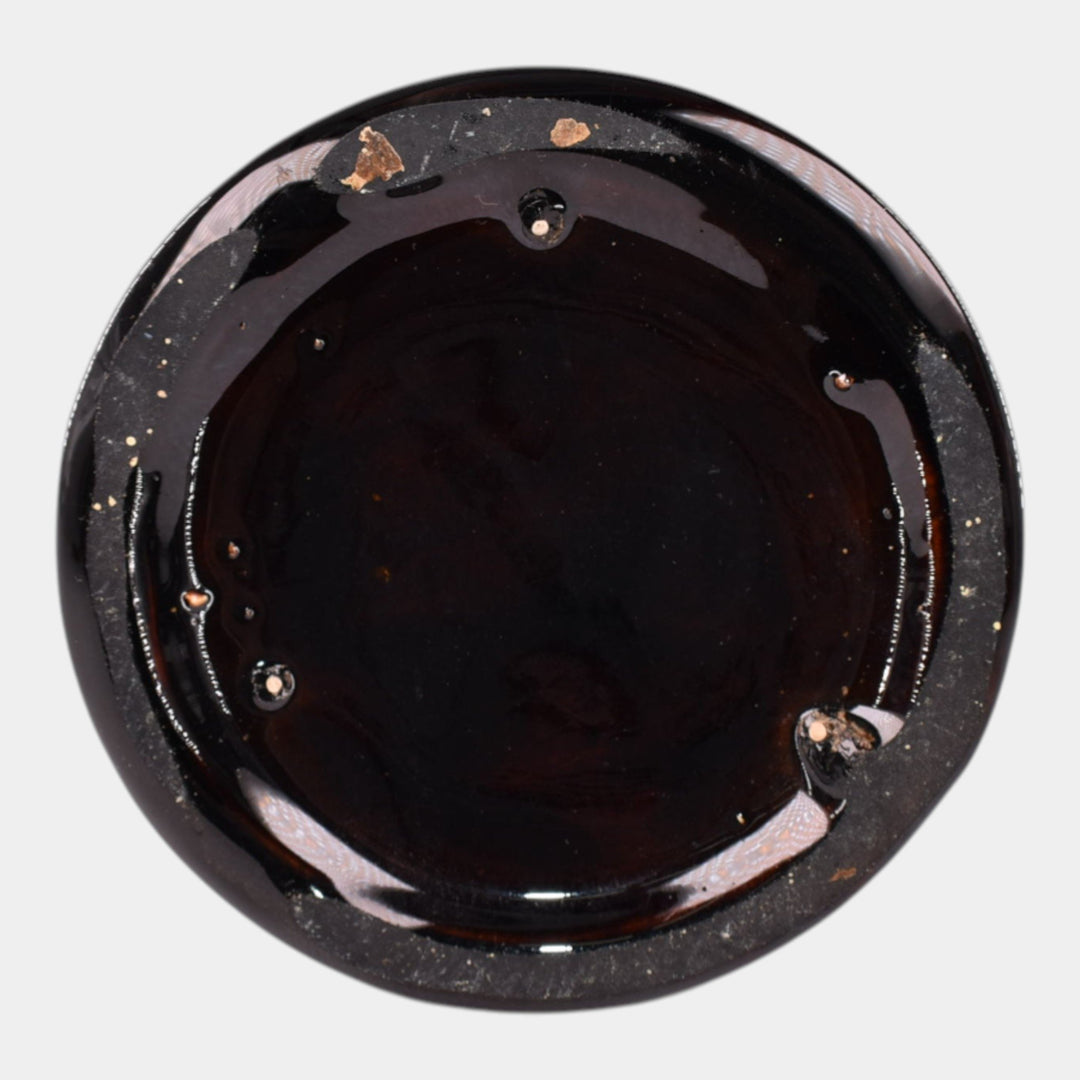 J.W. McCoy Olympia 1900s Art Pottery Standard Glaze Cherries Tall Ewer