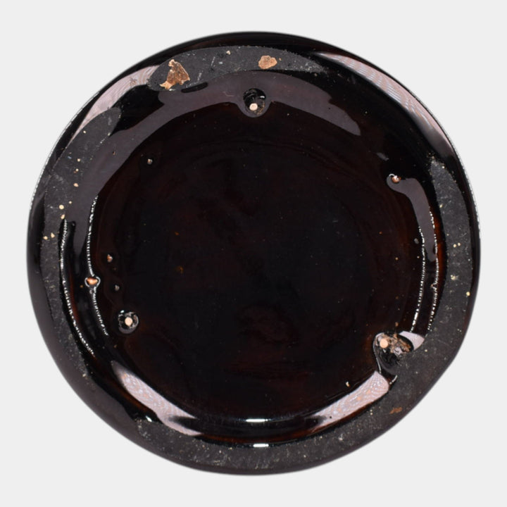 J.W. McCoy Olympia 1900s Art Pottery Standard Glaze Cherries Tall Ewer