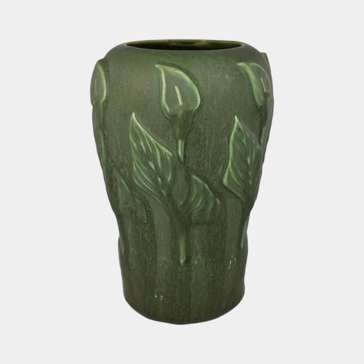 Hampshire Early 1900s Vintage Art Pottery Matte Green Calla Lily Vase