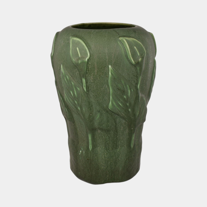 Hampshire Early 1900s Vintage Art Pottery Matte Green Calla Lily Vase